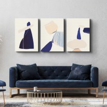 Blue Beige abstract multi